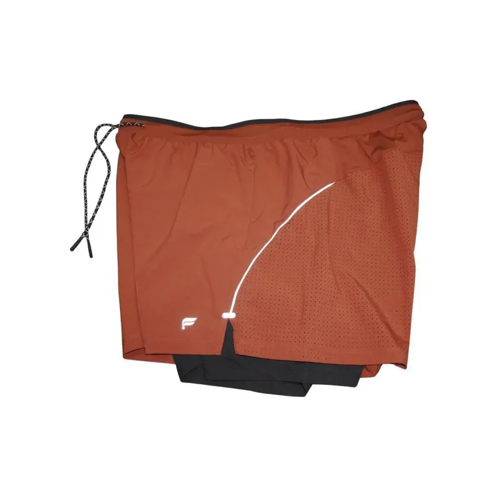 Fabletics Fundamental II Athletic Shorts Mens 2XL Orange Lined 5” Inseam